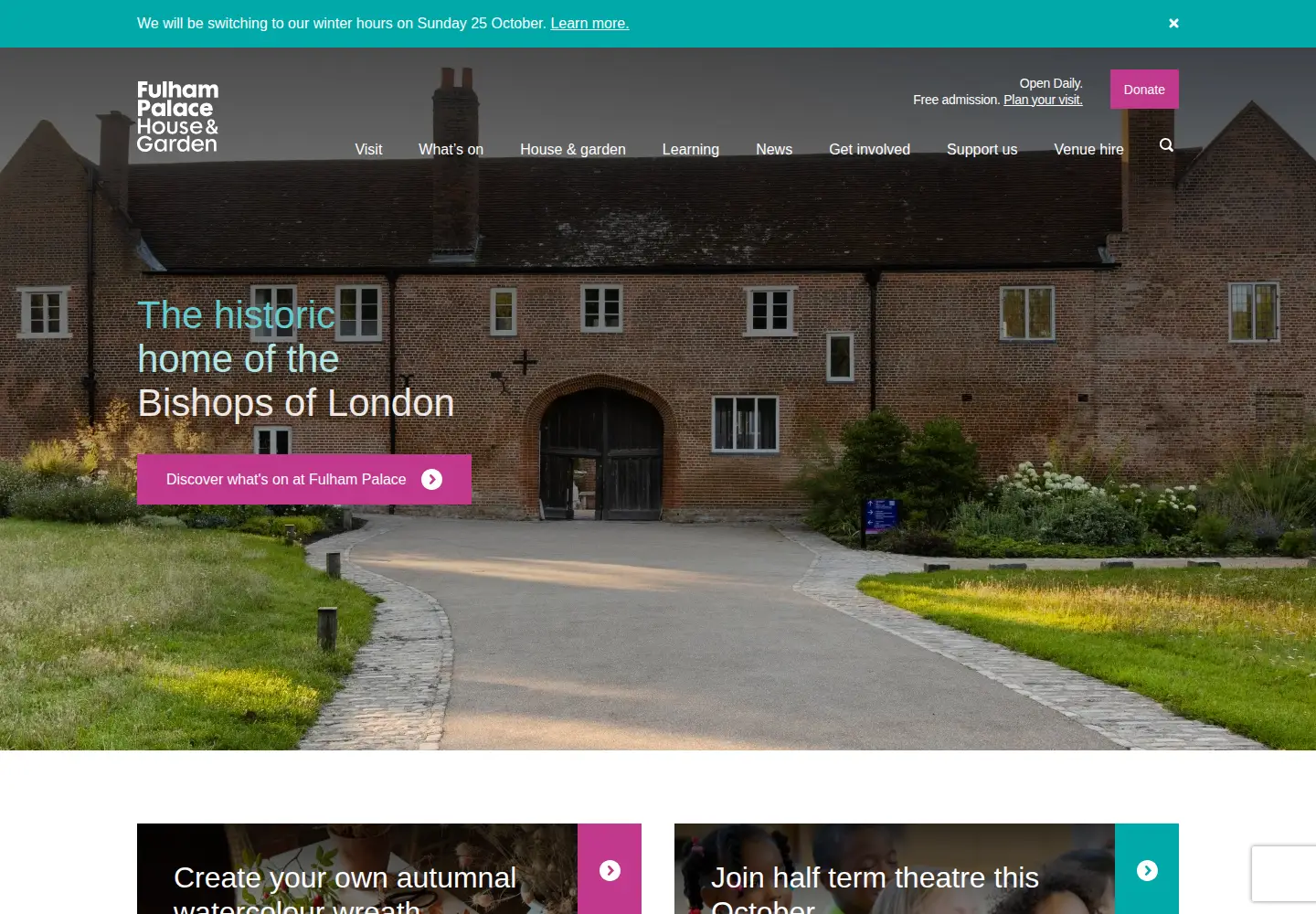 Screenshot of fulhampalace.org