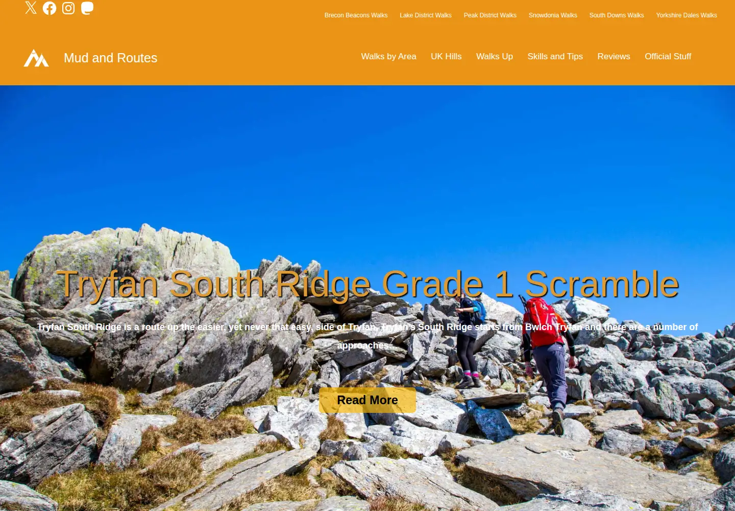 Captured homepage of mudandroutes.com in the current scan