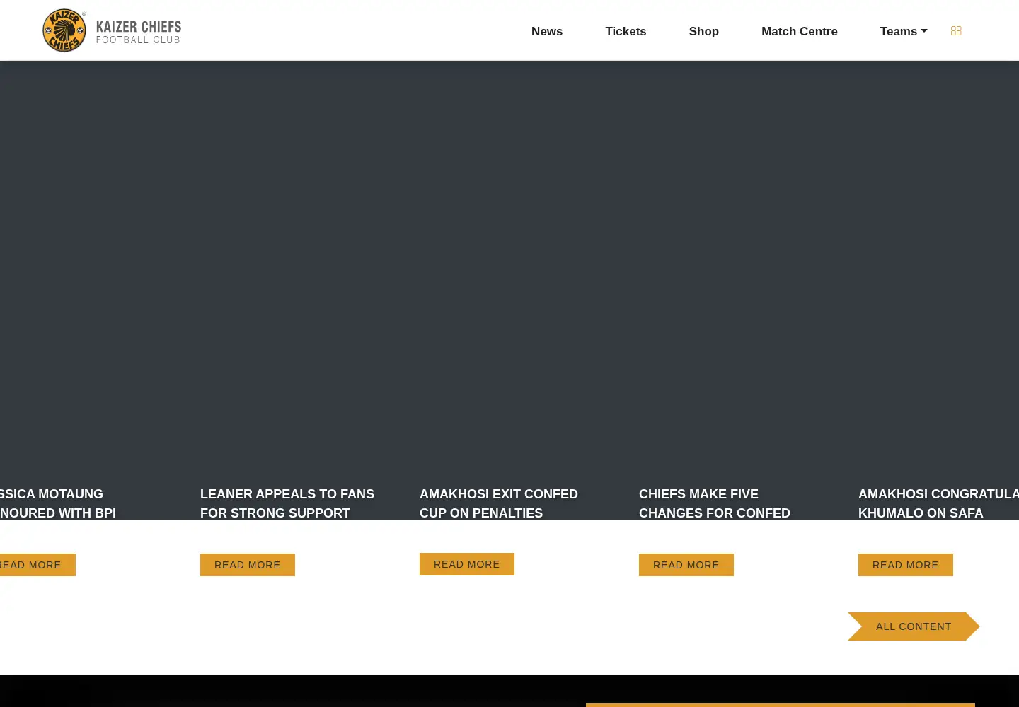 Captured homepage of kaizerchiefs.com in the current scan