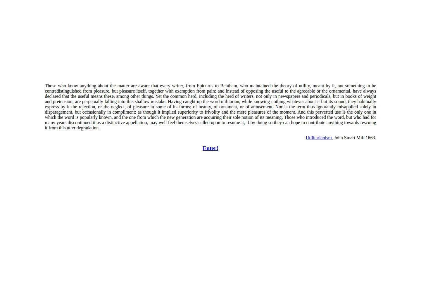 Screenshot of utilitarian.org