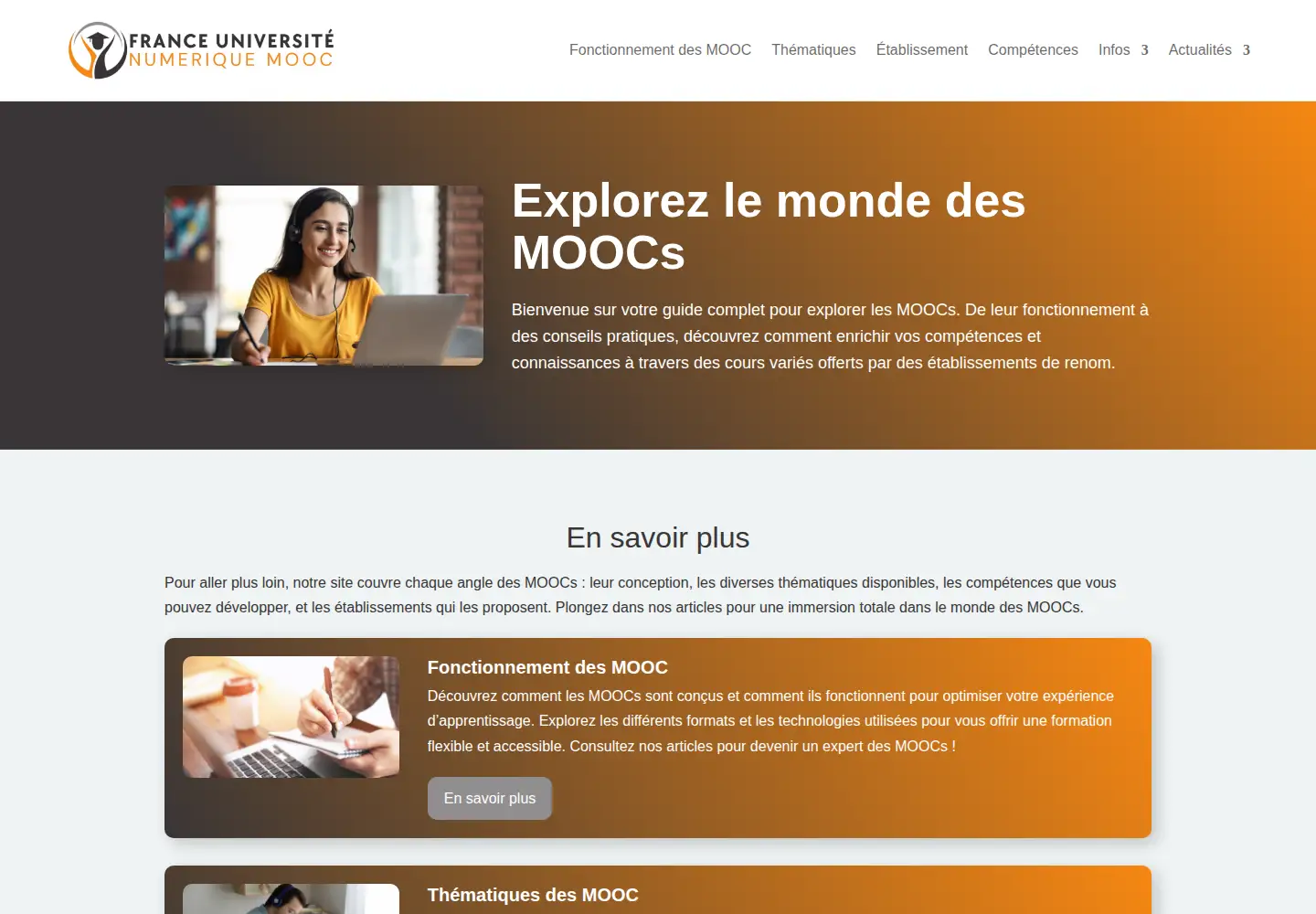 Captured homepage of france-universite-numerique-mooc.fr in the current scan