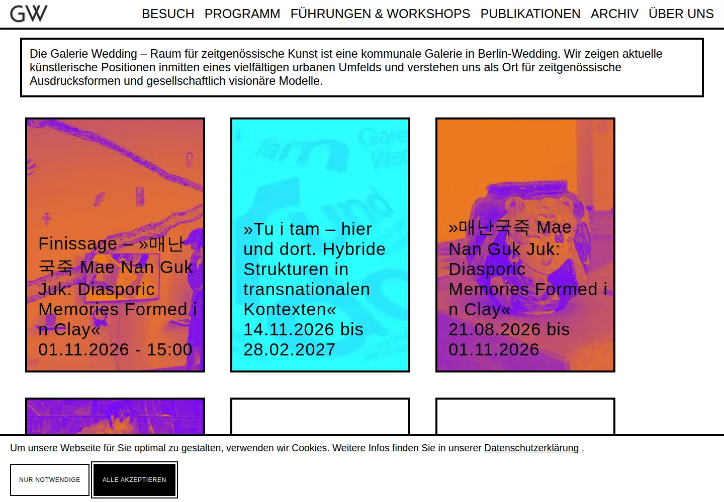 Screenshot of galeriewedding.de