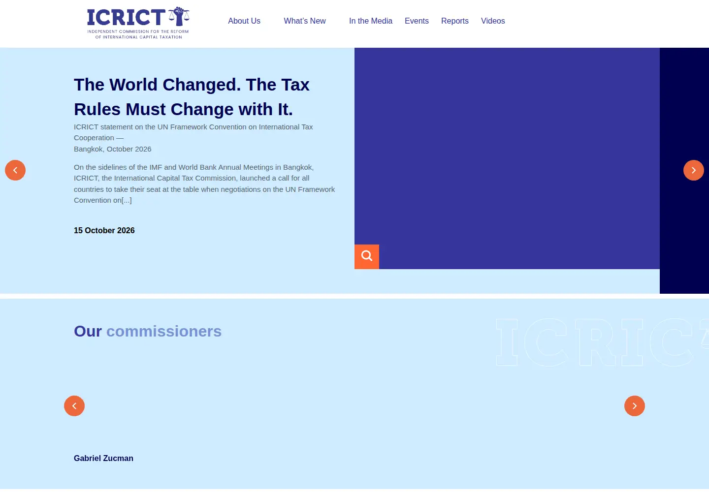 Captured homepage of icrict.com in the current scan