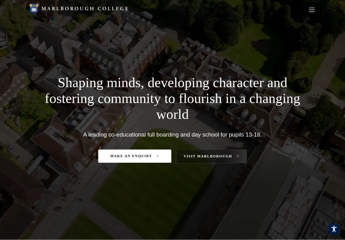 Captured homepage of marlboroughcollege.org in the current scan