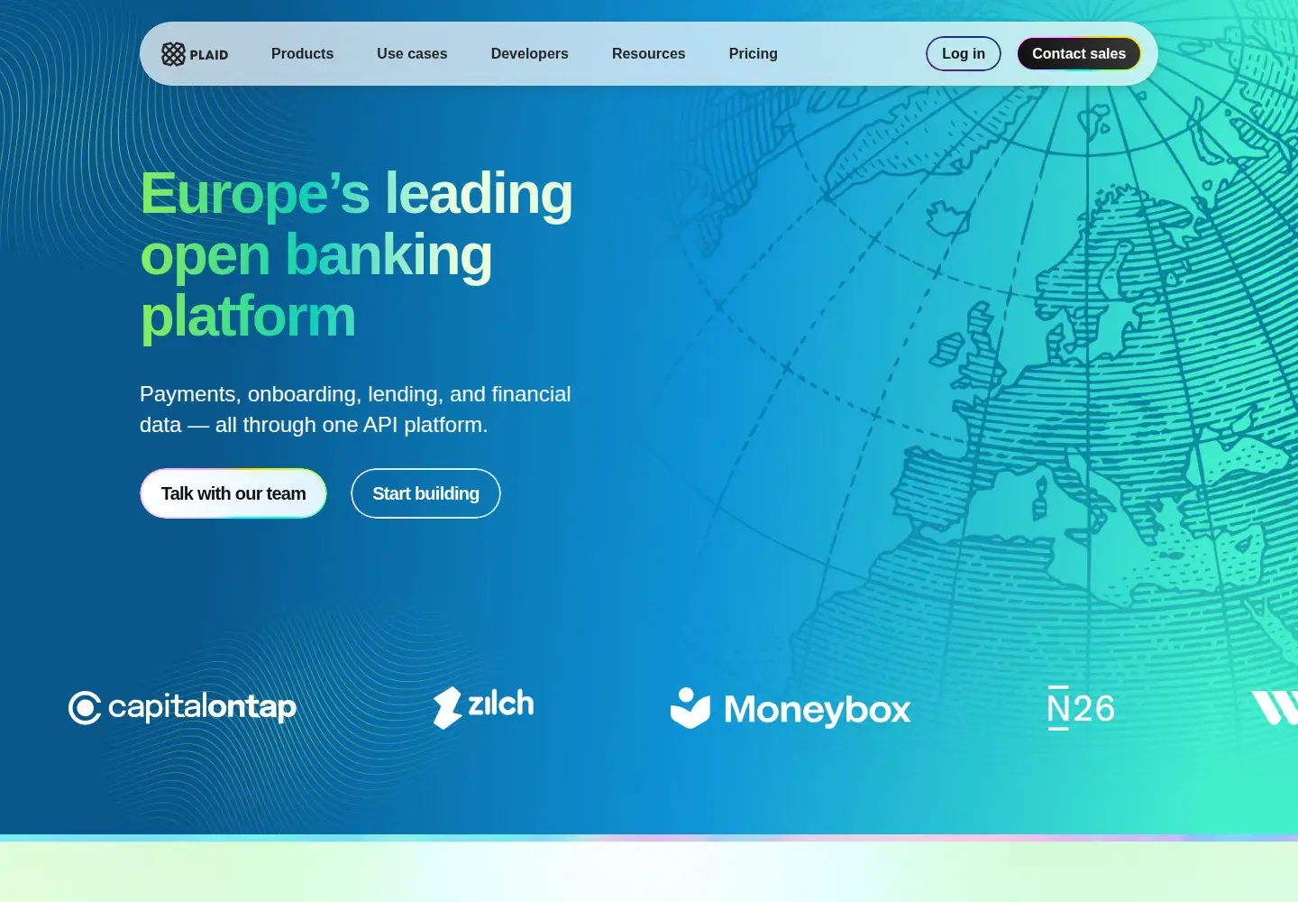 Screenshot of plaid.com