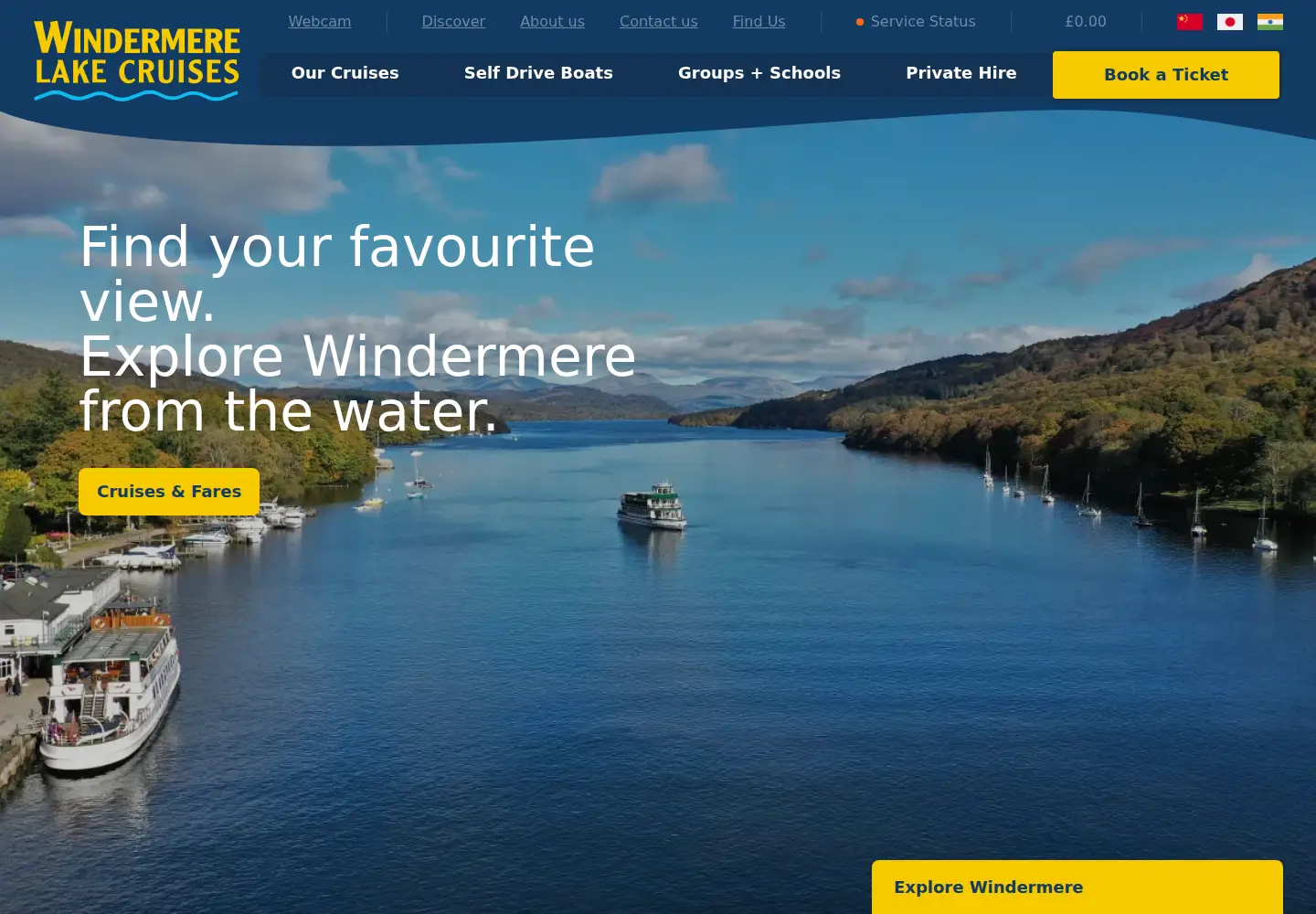 Screenshot of windermere-lakecruises.co.uk