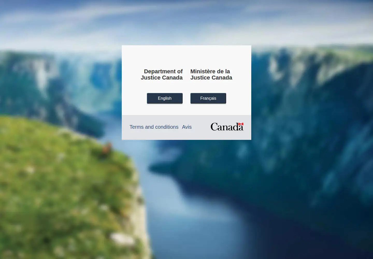 Screenshot of justice.gc.ca