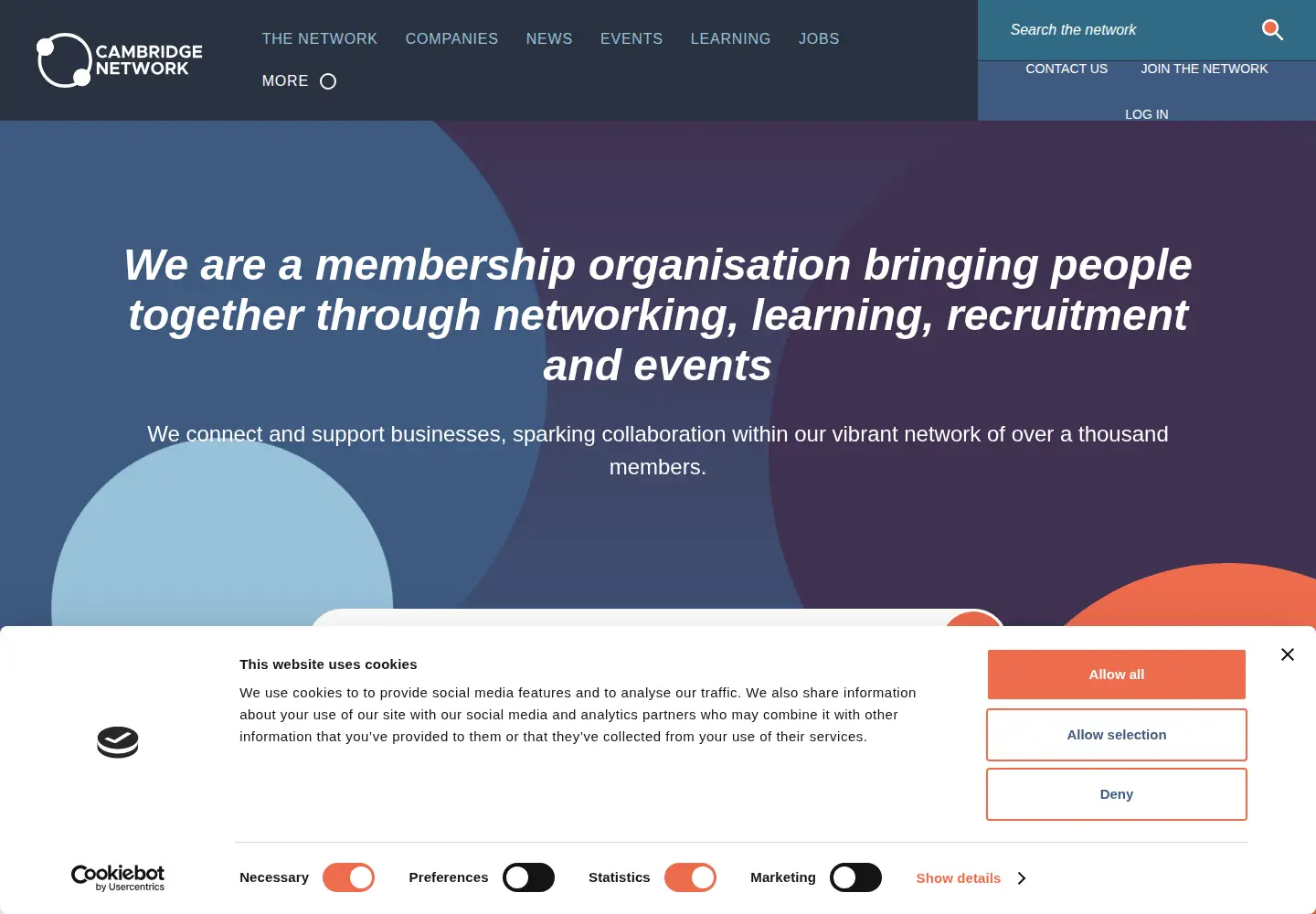 Screenshot of cambridgenetwork.co.uk