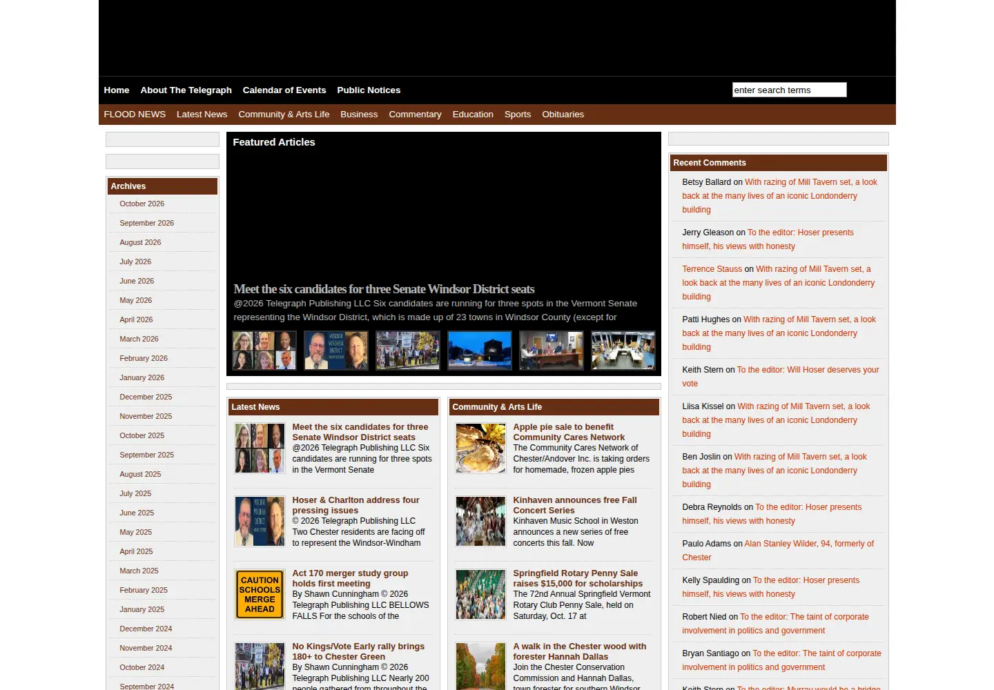 Screenshot of chestertelegraph.org
