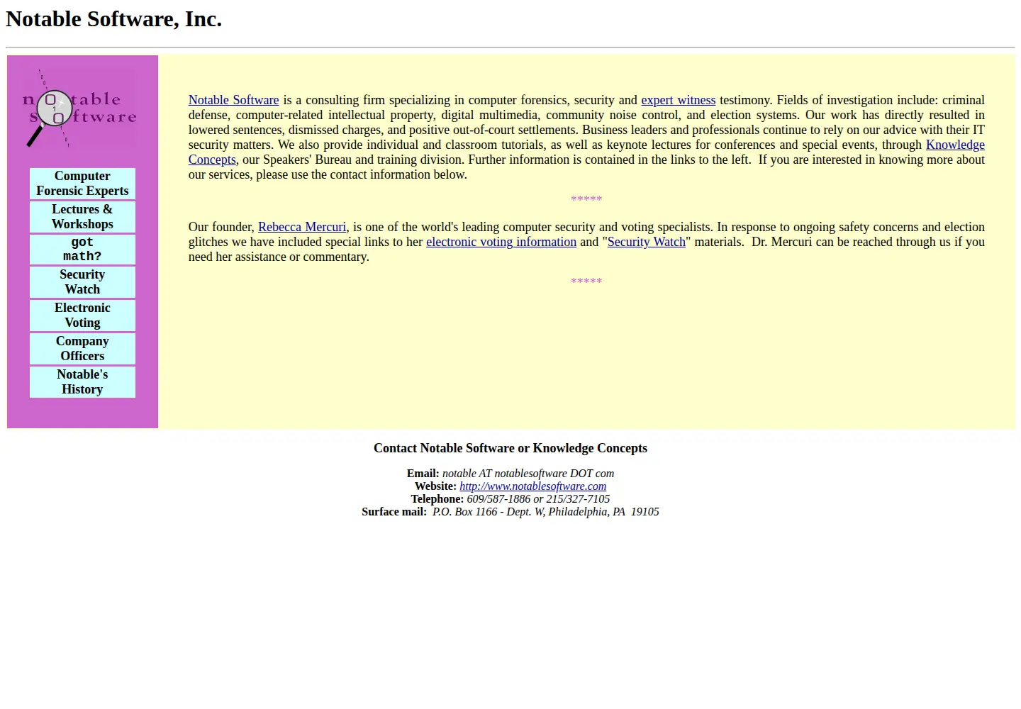 Screenshot of notablesoftware.com