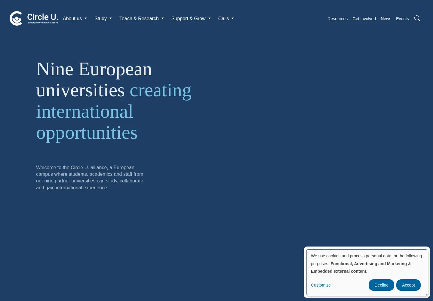 Screenshot of circle-u.eu