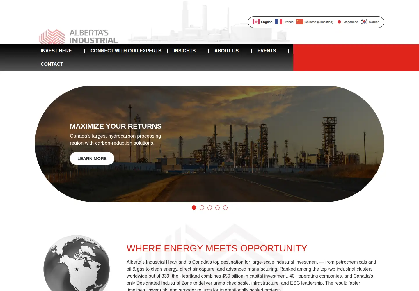 Captured homepage of industrialheartland.com in the current scan