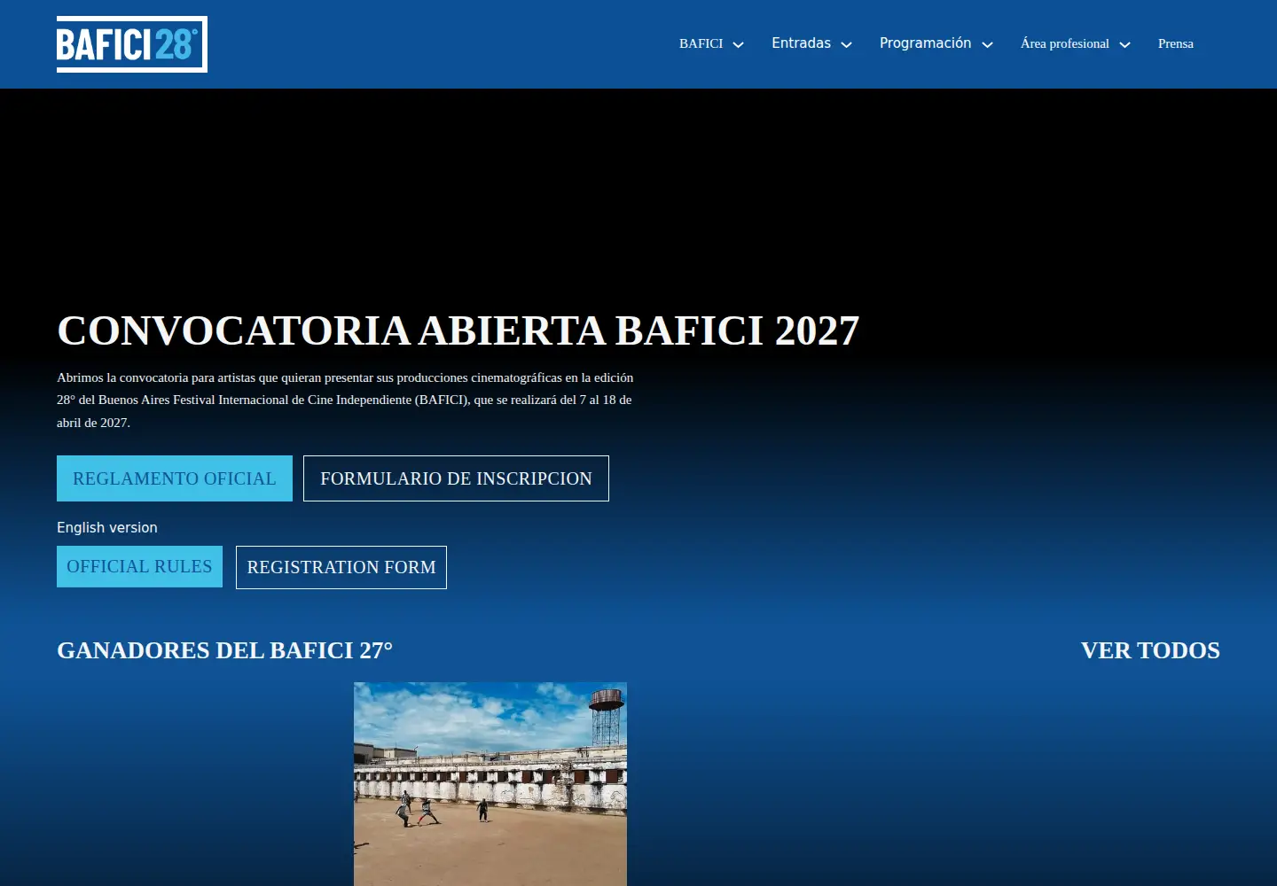 Screenshot of bafici.org