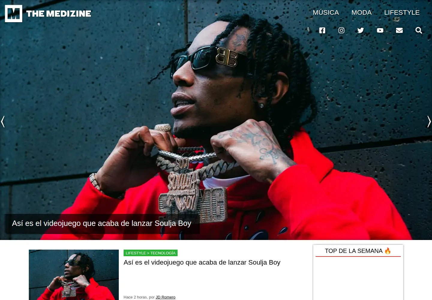 Captured homepage of themedizine.com in the current scan