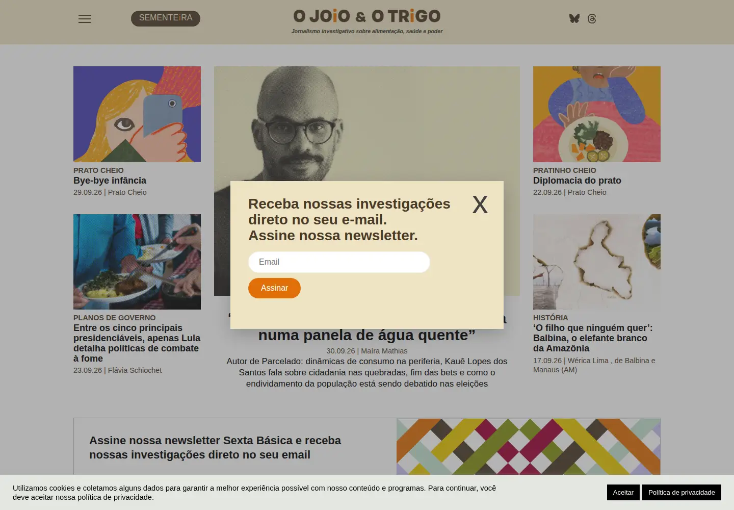 Screenshot of ojoioeotrigo.com.br