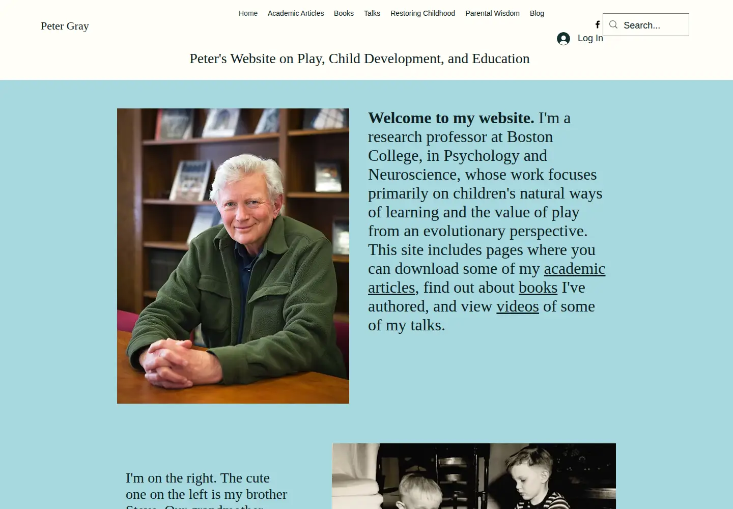 Captured homepage of petergray.org in the current scan