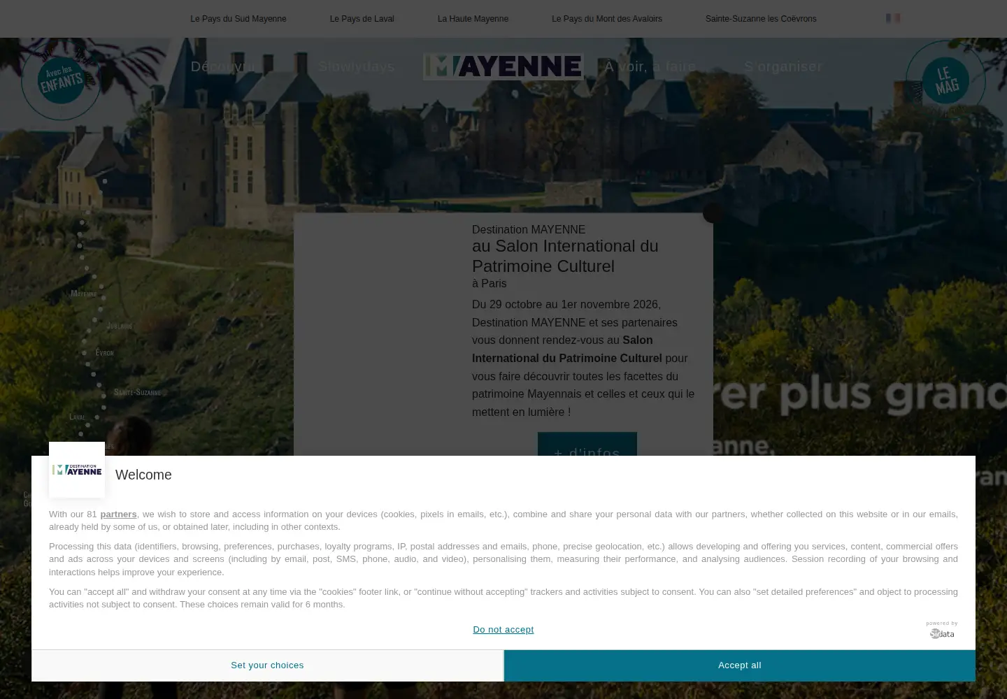 Captured homepage of mayenne-tourisme.com in the current scan