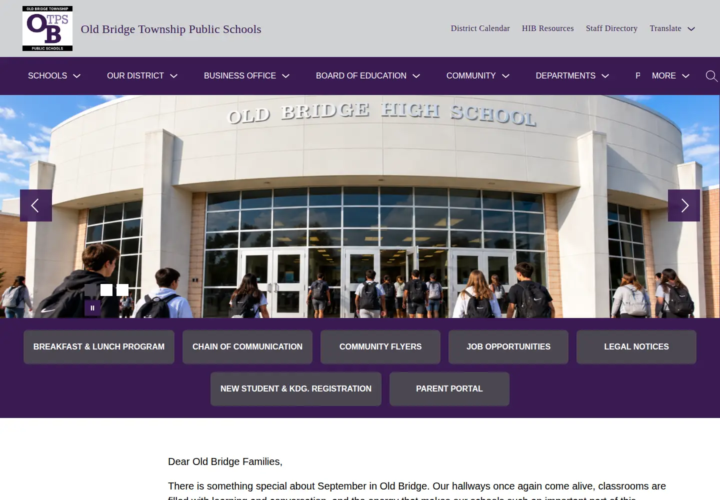 Captured homepage of oldbridgeadmin.org in the current scan