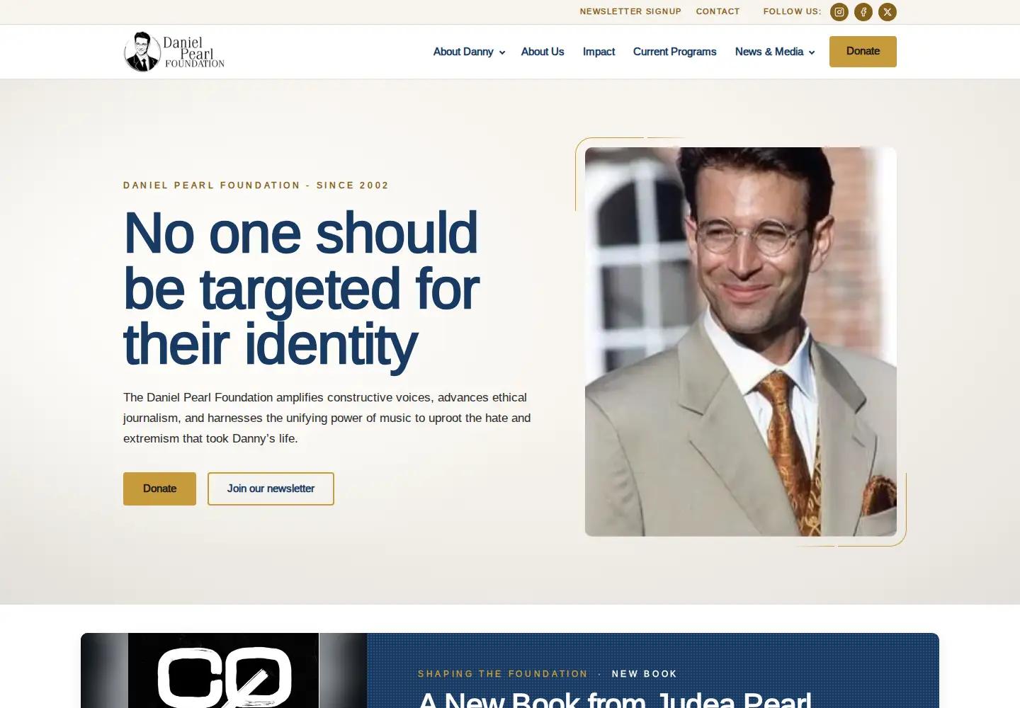 Screenshot of danielpearl.org