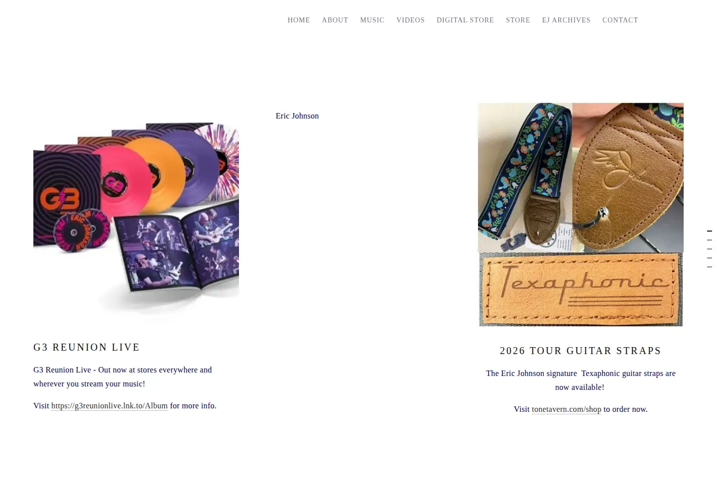 Captured homepage of ericjohnson.com in the current scan