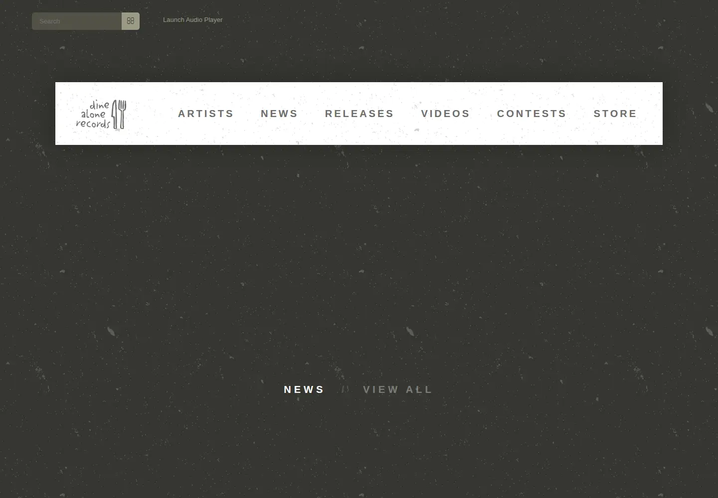 Captured homepage of dinealonerecords.com in the current scan