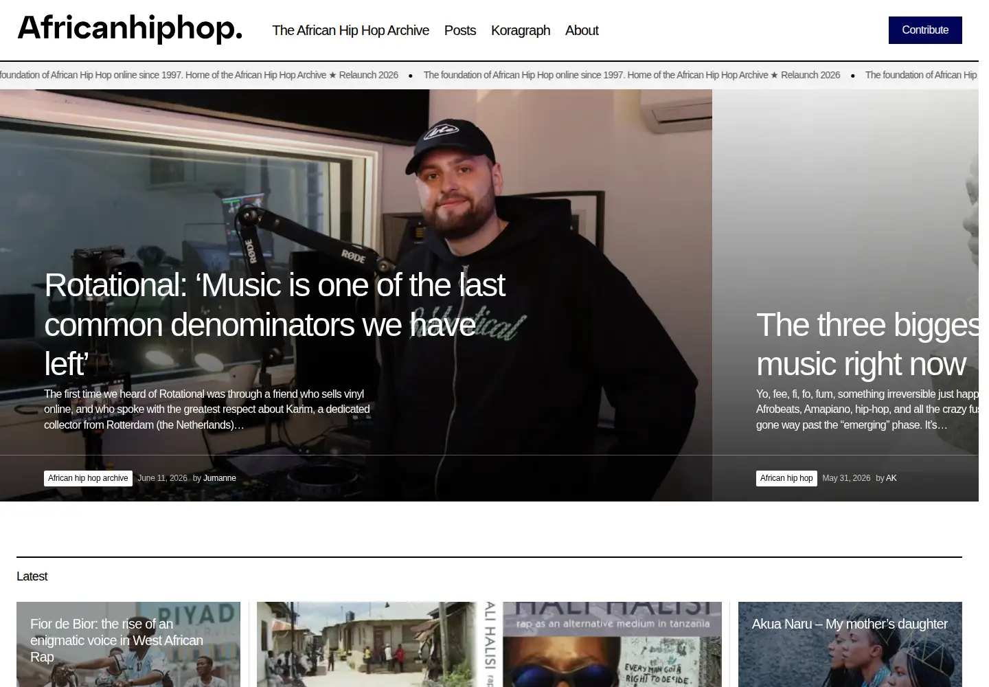 Captured homepage of africanhiphop.com in the current scan