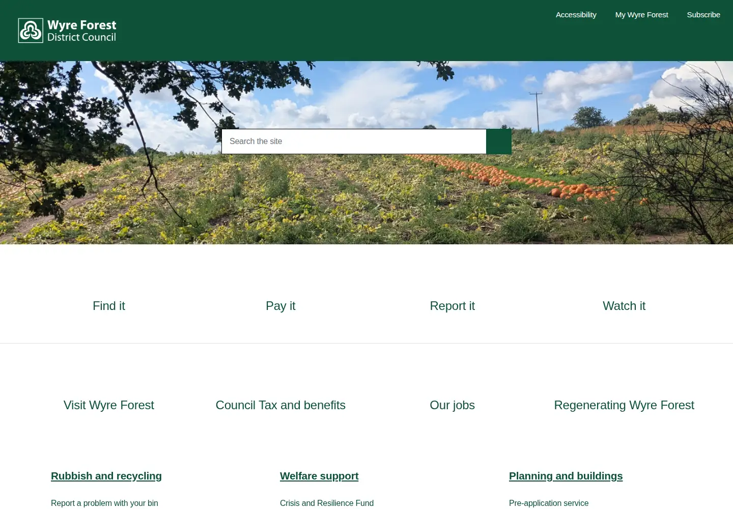Screenshot of wyreforestdc.gov.uk