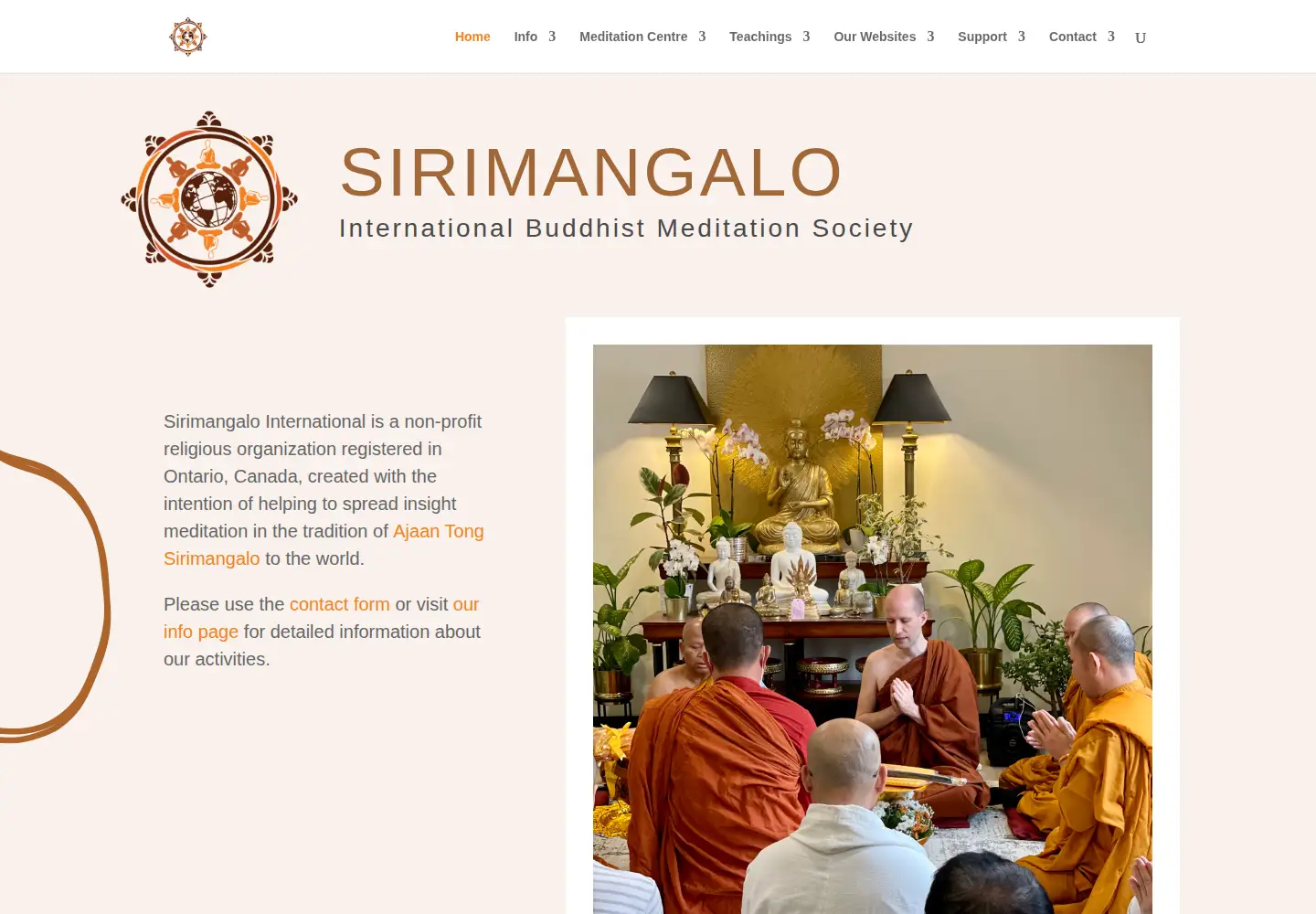Screenshot of sirimangalo.org