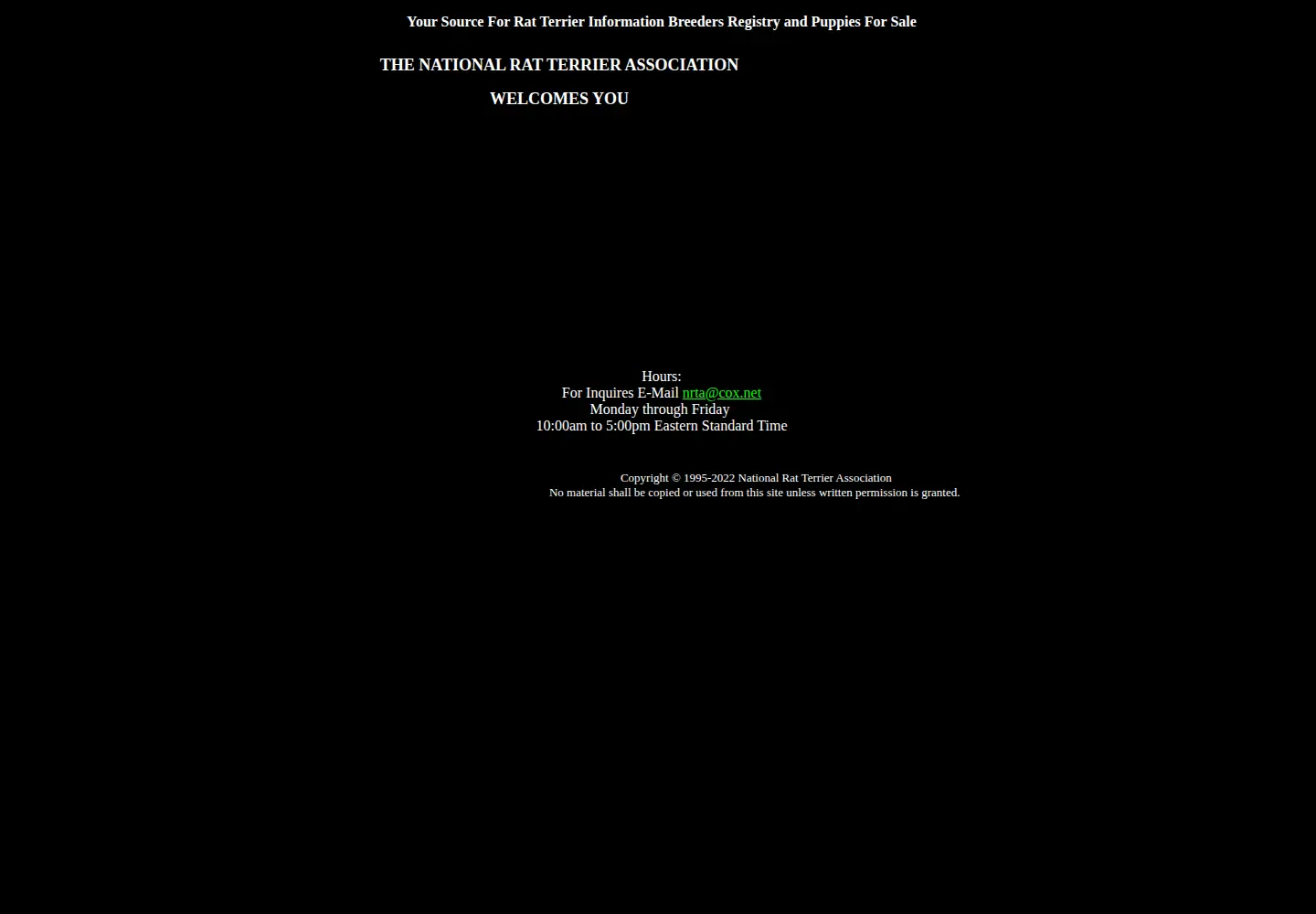 Captured homepage of nrta.com in the current scan