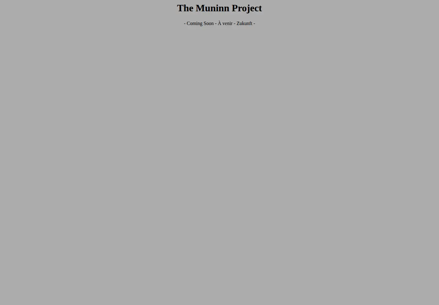 Captured homepage of muninn-project.org in the current scan