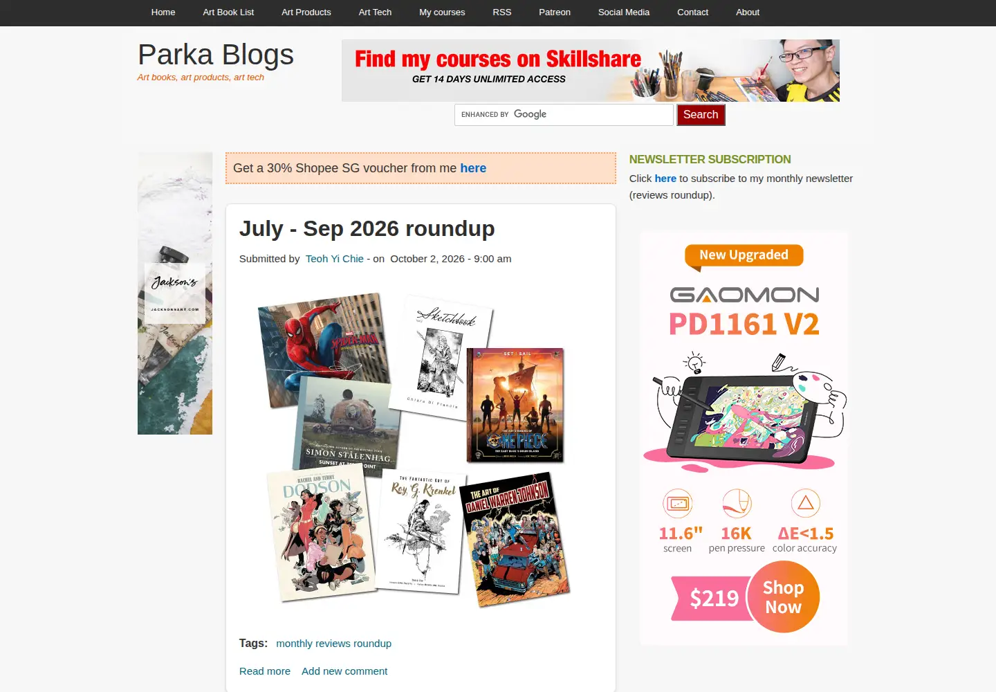 Screenshot of parkablogs.com