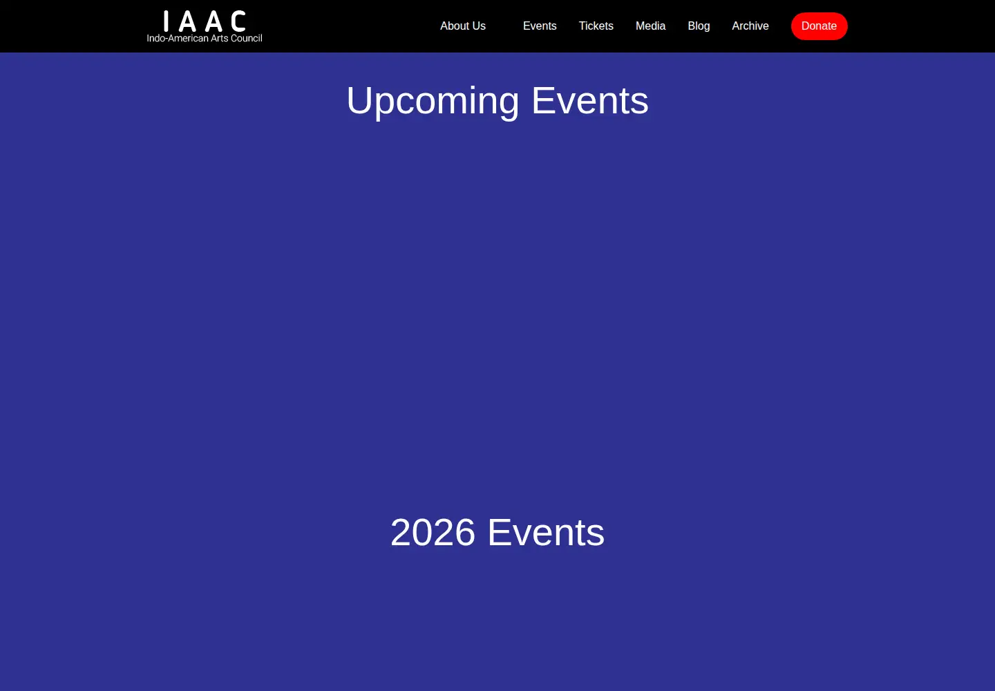 Captured homepage of iaac.us in the current scan