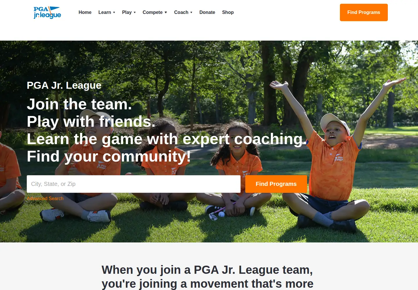 Screenshot of pgajrleague.com