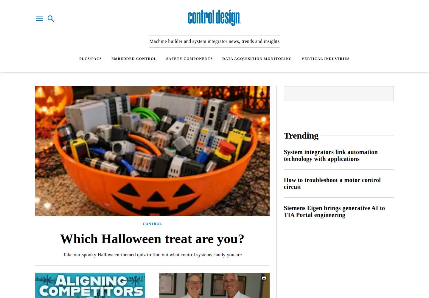 Captured homepage of controldesign.com in the current scan