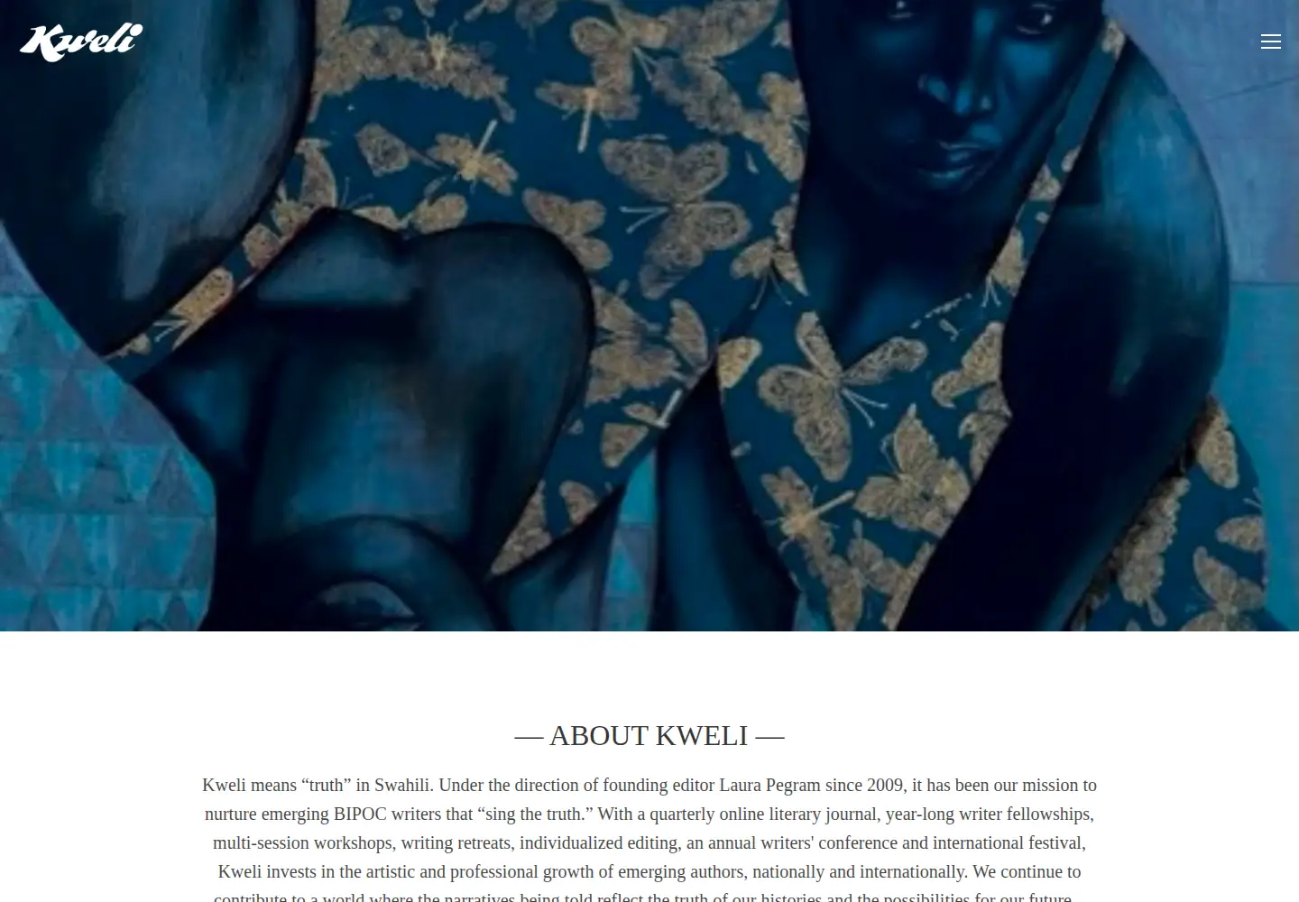 Screenshot of kwelijournal.org