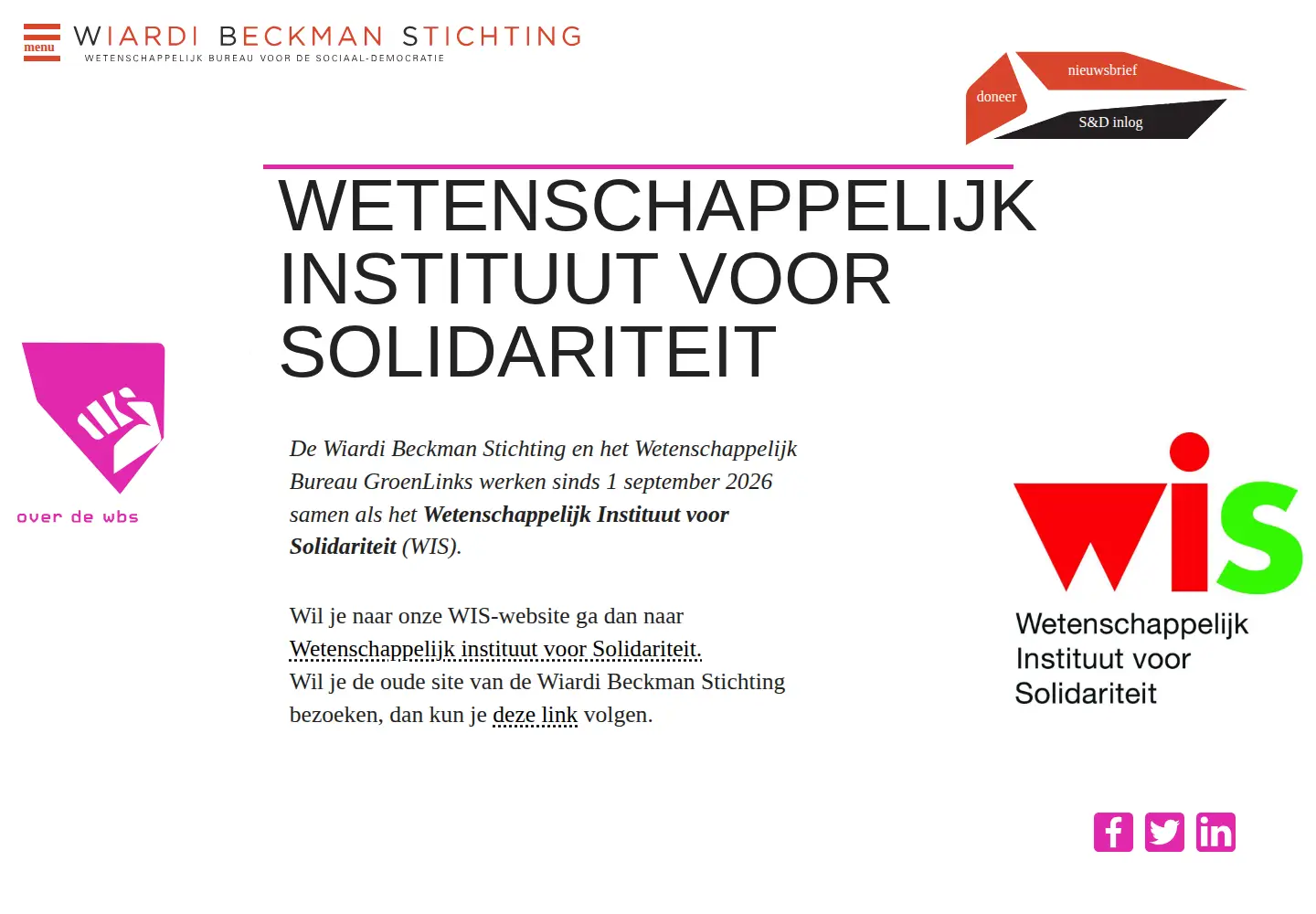 Captured homepage of wbs.nl in the current scan