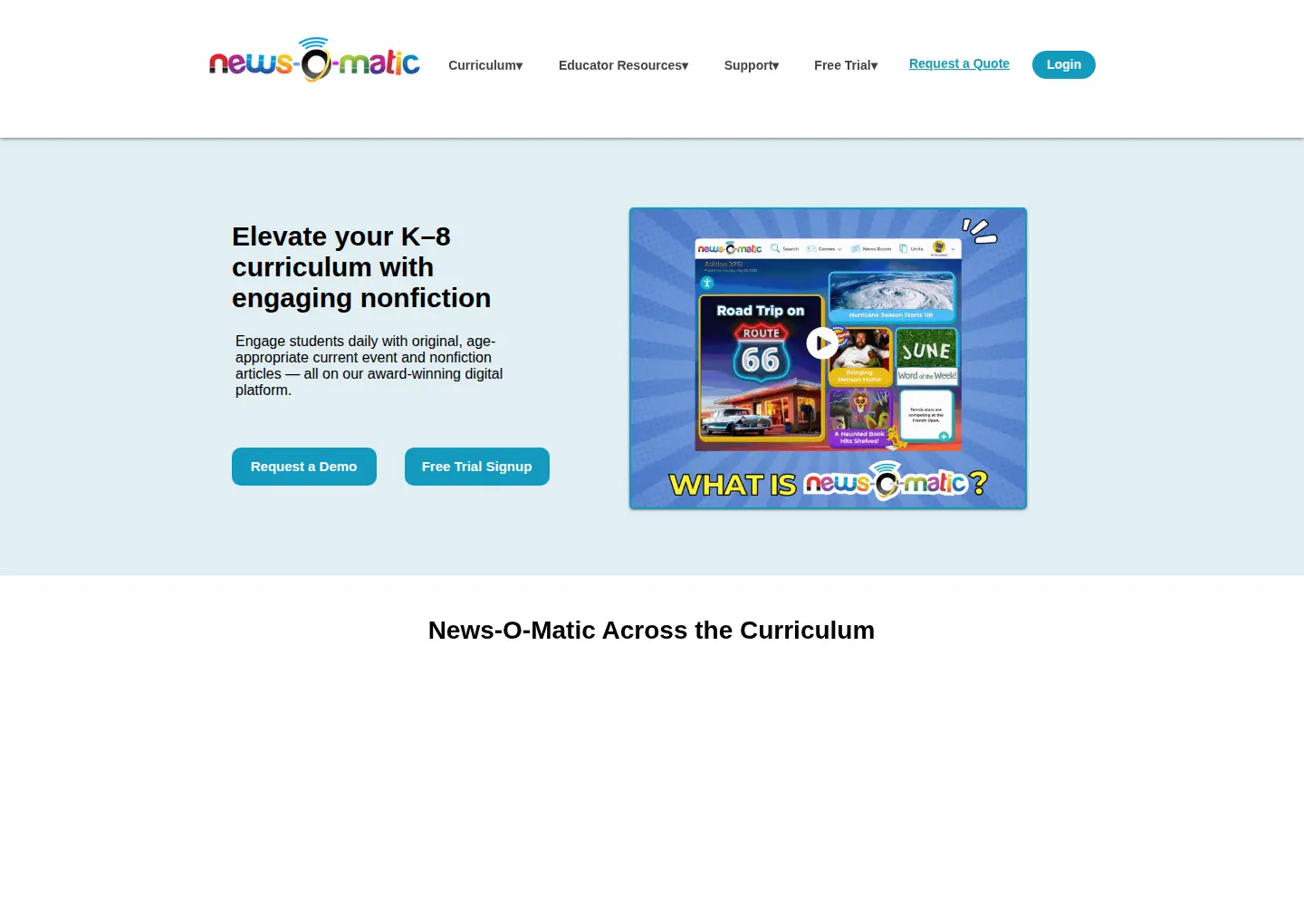 Screenshot of newsomatic.org