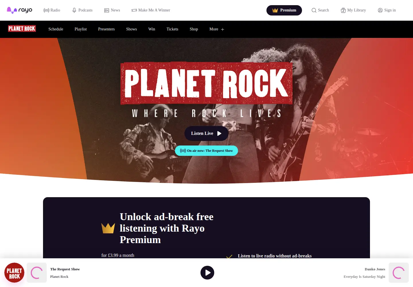 Screenshot of planetrock.com