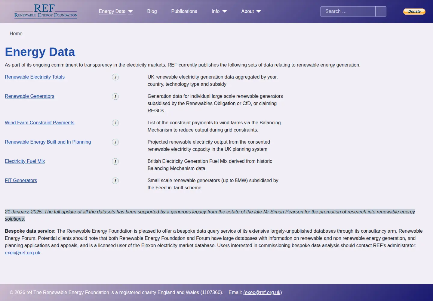 Captured homepage of ref.org.uk in the current scan