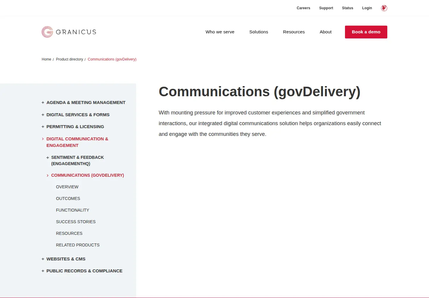Screenshot of granicusideas.com