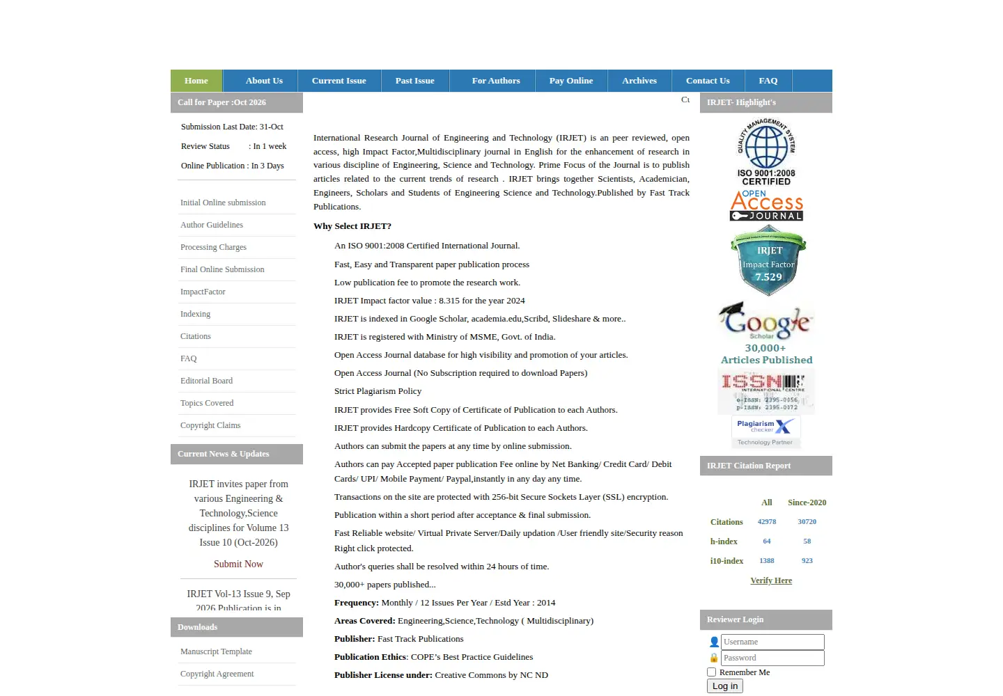 Screenshot of irjet.net