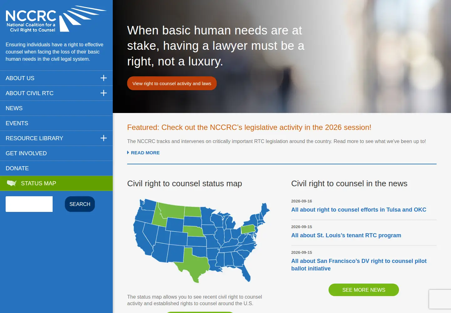 Screenshot of civilrighttocounsel.org