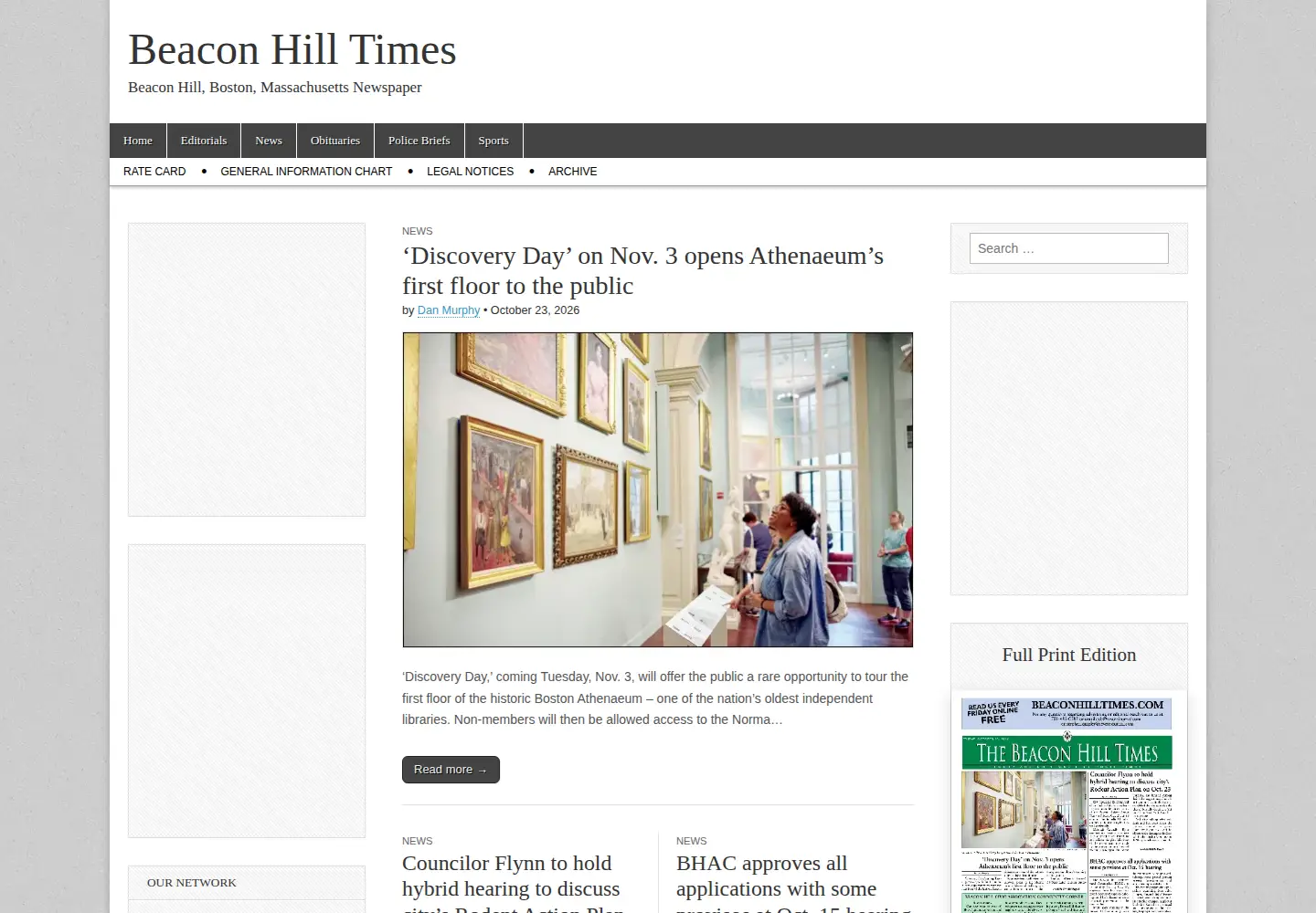 Captured homepage of beaconhilltimes.com in the current scan