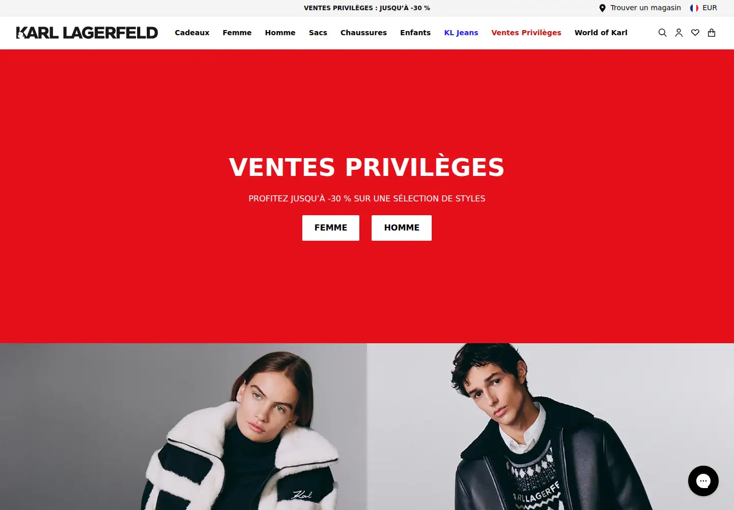 Screenshot of karllagerfeld.com