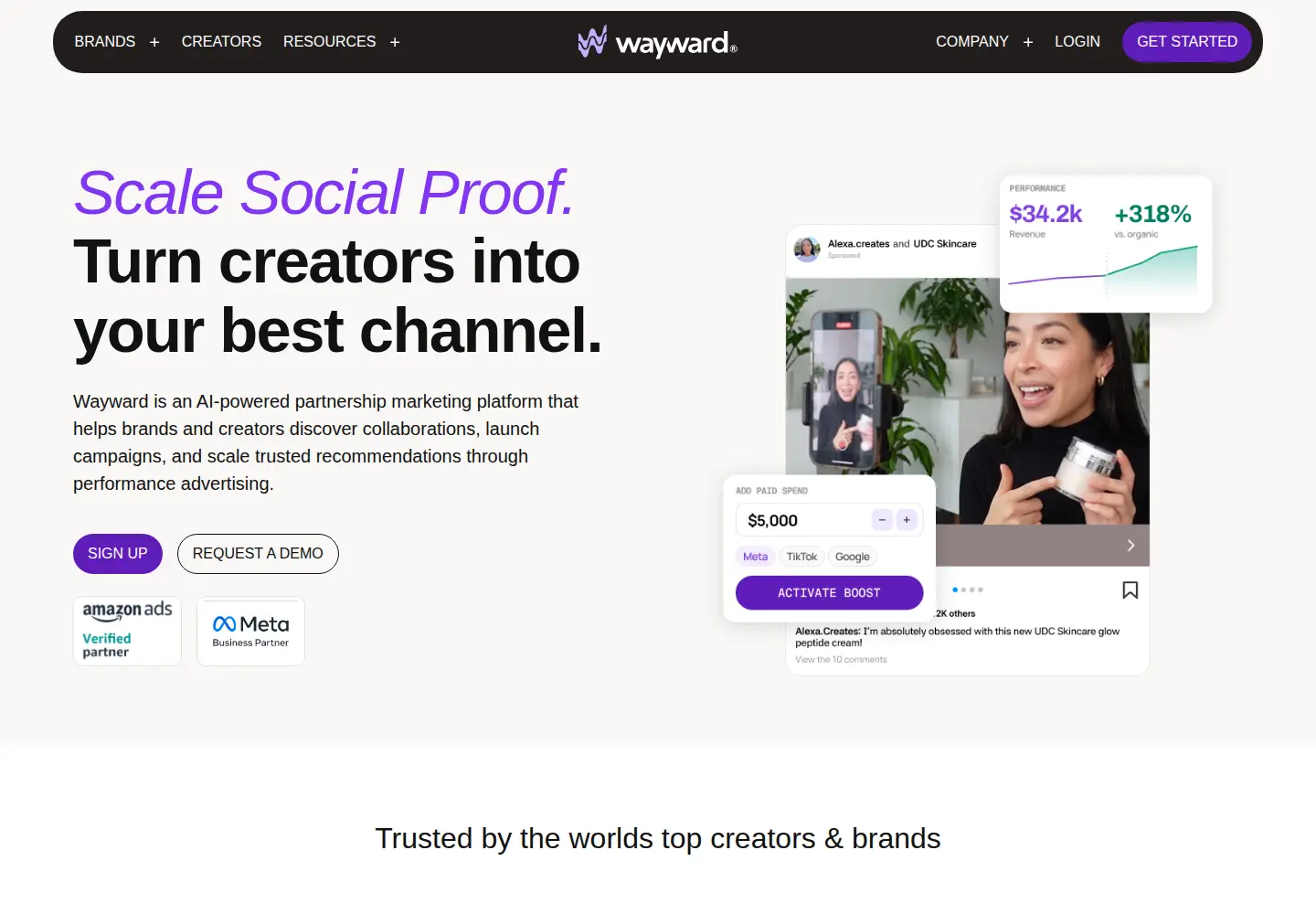 Captured homepage of wayward.com in the current scan