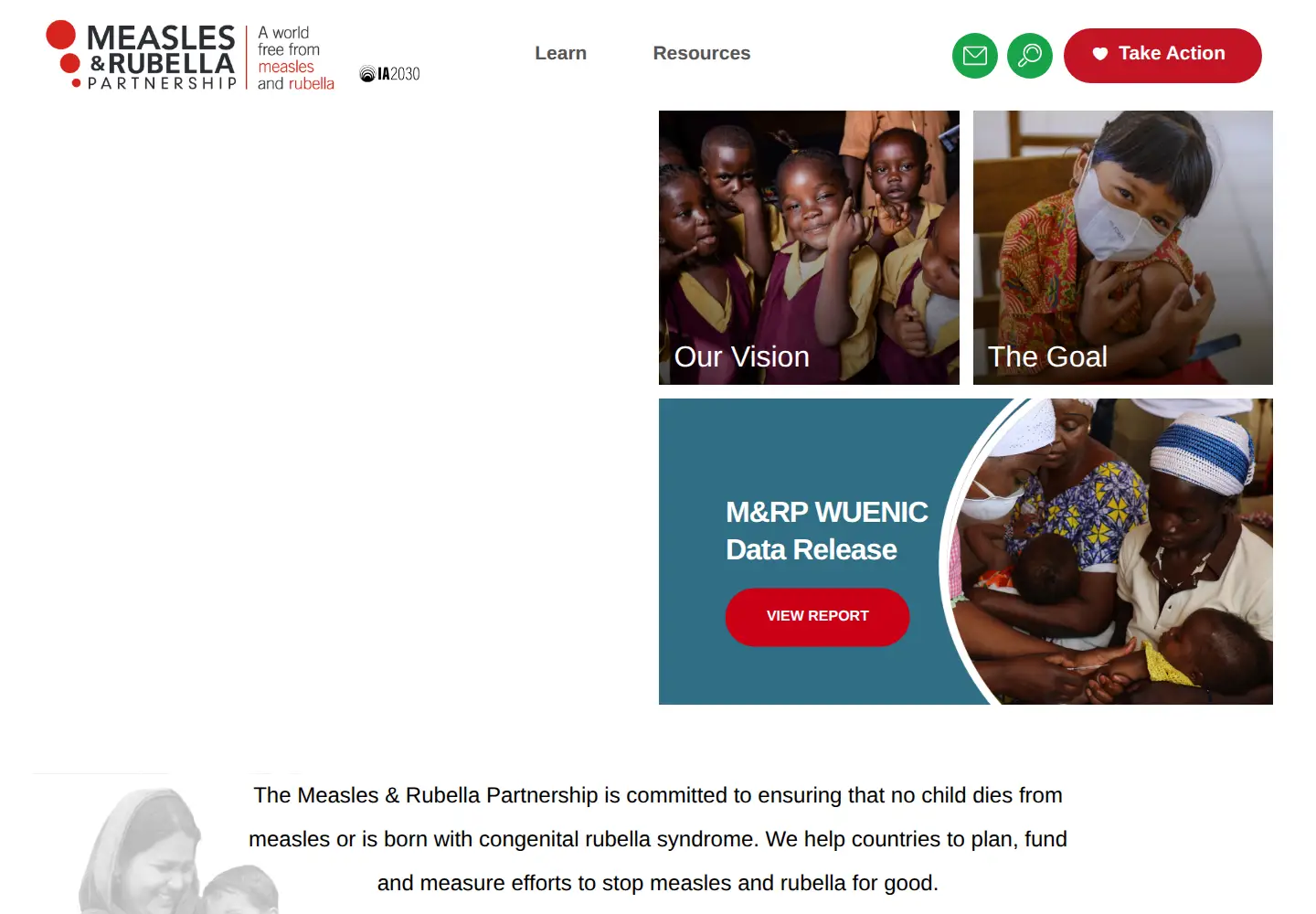 Screenshot of measlesrubellapartnership.org