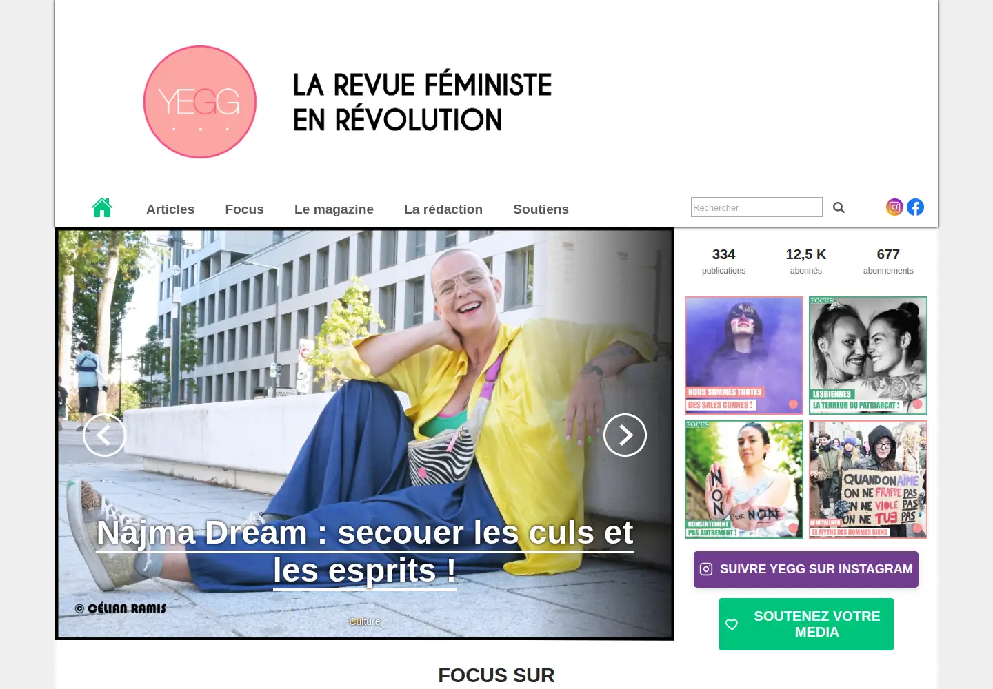 Captured homepage of yeggmag.fr in the current scan