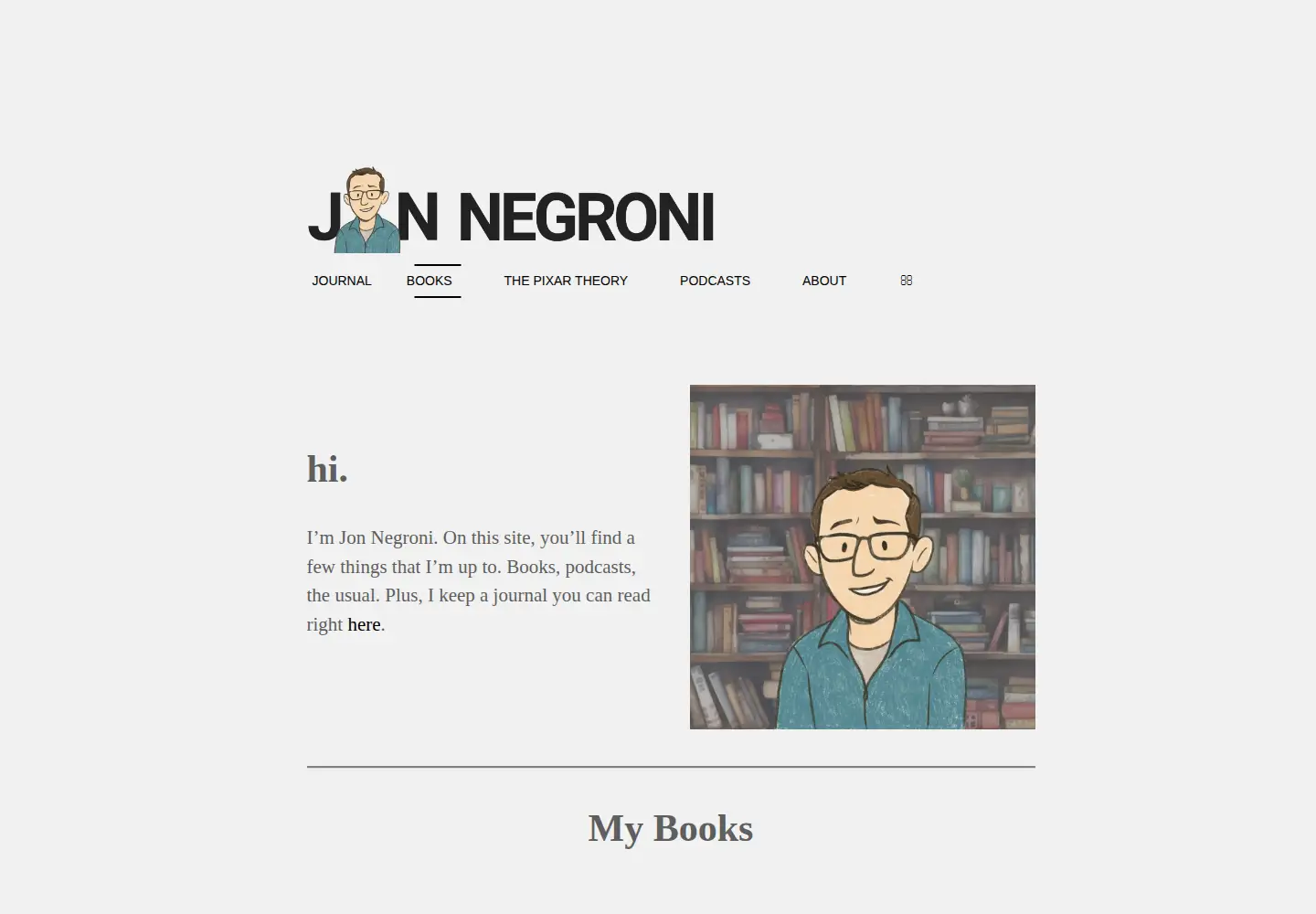Captured homepage of jonnegroni.com in the current scan