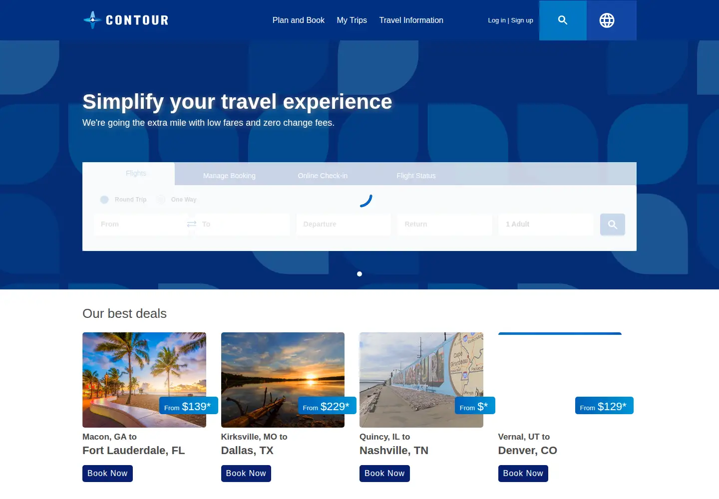 Screenshot of contourairlines.com