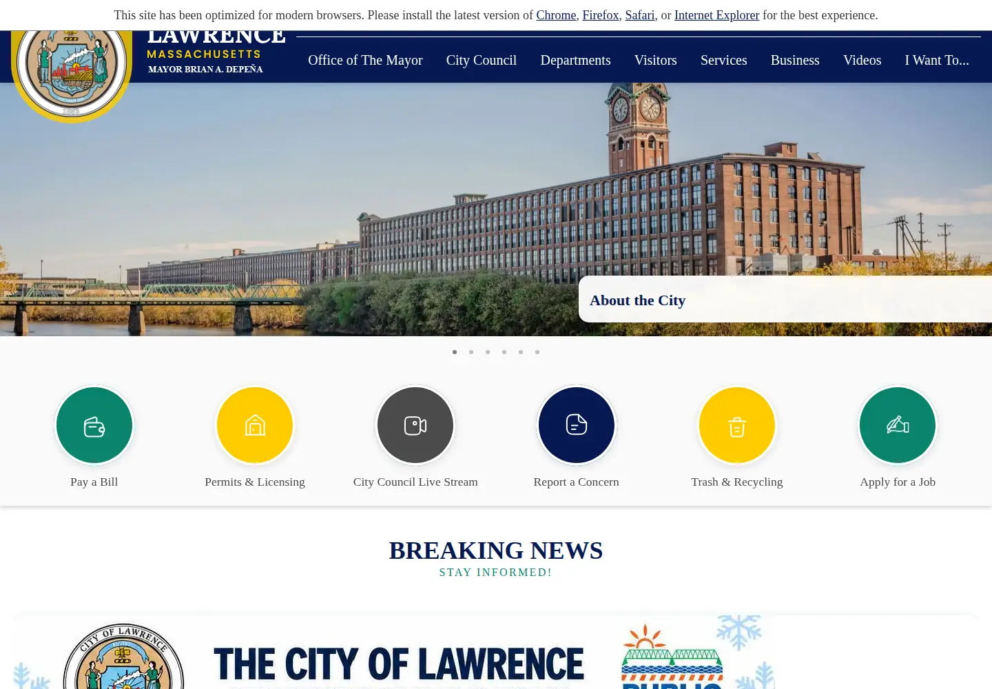 Screenshot of cityoflawrence.com